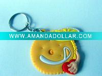 Wholesale 3D soft PVC lemon keychain/ fruit keychain/ keyring