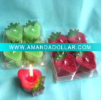 Wholesale strawberry tealight candles,fruit candles