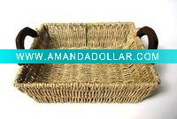 Wholesale Square Straw Rope Woven Fruit Basket