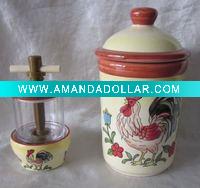 Wholesale ceramic garlic holder ,herb mill , grater plater