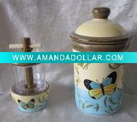Wholesale ceramic garlic holder ,herb mill , grater plater