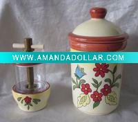 Wholesale ceramic garlic holder ,herb mill , grater plater