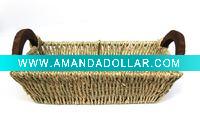 Wholesale Square Straw Rope Woven Fruit Basket