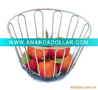 Wholesale Artistic steel wire household storage multi-function fruit tray(chrome plated)