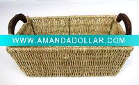 Square Straw Rope Woven Fruit Basket