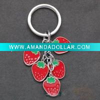 Wholesale matel artificial fruit key chain chains holiday gifts presents