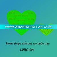 Wholesale Green heart silicone ice cube tray