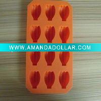 Wholesale orange color silicone ice cube tray