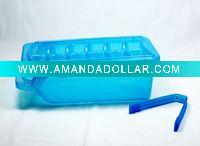 PLASTIC ICE CUBE TRAY WITH STORAGE TRAY INCLUDES ICE CUBE TONGS