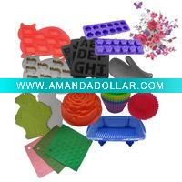Wholesale Silicone bakeware with cake mould,ice cube tray and silicone gloves