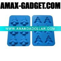 Wholesale icetray-6 X'mas Tree Silicone Ice Tray
