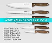 wooden handle kitchen knife