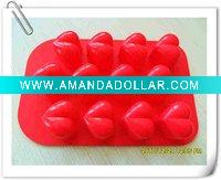 Wholesale red heart silicone ice cube