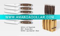 wooden handle kitchen knife