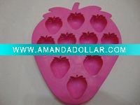 Strawberry shape ice cube tray