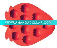 Wholesale Strawberry silicone ice cube tray