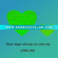 Wholesale Lovely colorful heart shape silicone ice cube tray