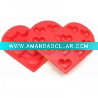 red heart style silicone ice cube
