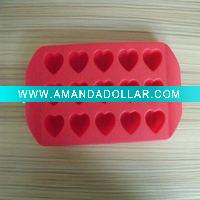 red heart shape silicone ice cube