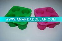Wholesale Lovely colorful heart shape silicone ice cube tray