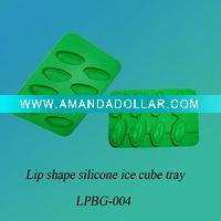 Green labiate silicone ice cube tray