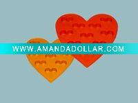 Wholesale Lovely colorful heart shape silicone ice cube tray
