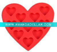 Wholesale Heart shaped silicon ice cube tray