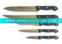 Wholesale 5 pcs Stainless Steel Kitchen Knife set in Plastic Handle