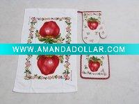Wholesale high quality 100% cotton printing kitchen set