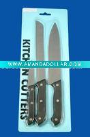 3 pcs kitchen Knife in Plastic Handle
