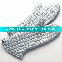 silver oven mitts