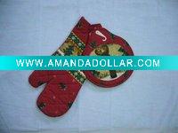 Wholesale christmas cotton oven mitt and pot holder