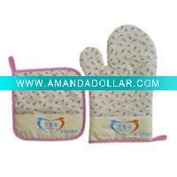 Wholesale oven mitt and potholder/cotton potholder/microwave oven glove