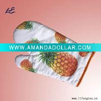 100% cotton printed oven mitt