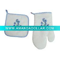 Wholesale oven mitt and potholder/cotton potholder/microwave oven glove