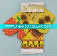 Wholesale sunflower oven mitts set