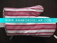Cotton canvas stripe printed oven mitt