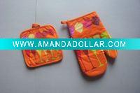 Wholesale Kitchen printing cotton oven glove