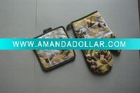 Kitchen printing cotton oven glove