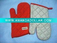 Wholesale one side 100%cotton another side silver coated oven mitt