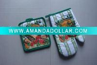 Wholesale Kitchen printing cotton oven glove