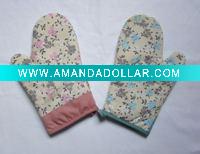 Wholesale 100%cotton fabric printed oven mitt