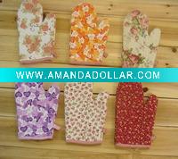 100%cotton fabric printed oven mitt
