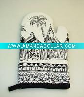 100%cotton fabric printed oven mitt