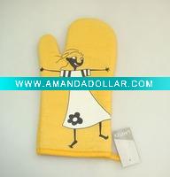 Wholesale 100%cotton fabric printed oven mitt