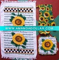 Wholesale Kitchen Set, pot holder, tea towel, oven mitten