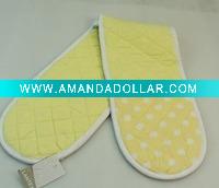 Wholesale 100%cotton fabric printed oven mitt