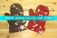Wholesale 100%cotton fabric printed oven mitten