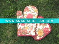 Wholesale flower printed oven mitt glove
