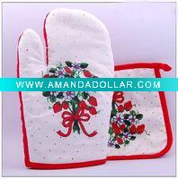 Wholesale fashion oven mitt with pot holders